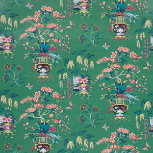 Schumacher Wallpaper Ming Vase Jade 5013582