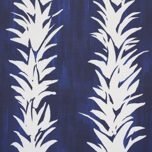 Schumacher Wallpaper White Lotus Cobalt 5013661