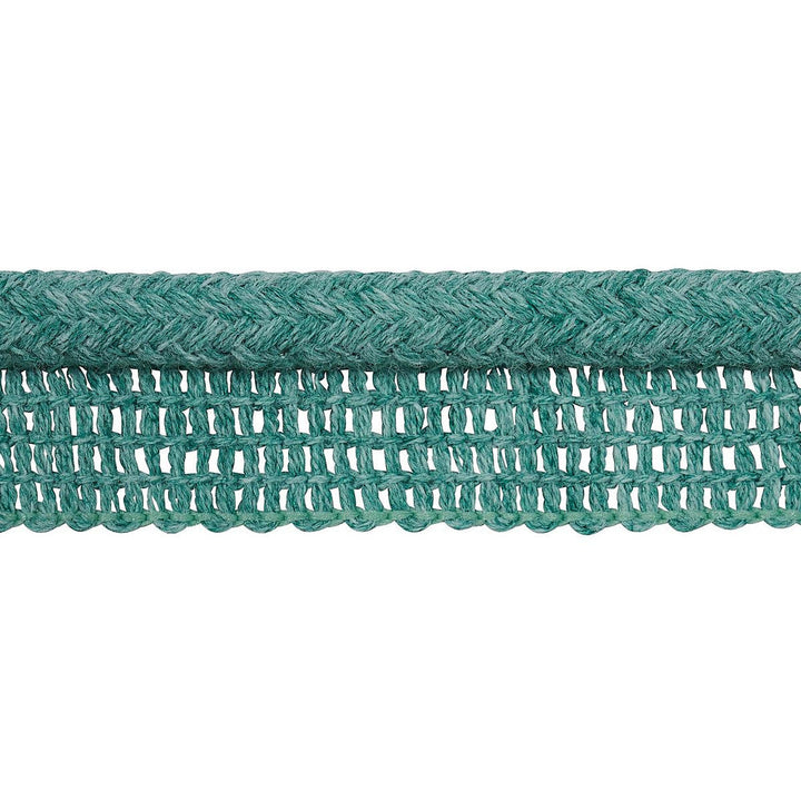 Eubie Lip Cord Indoor/Outdoor Aqua 72427 by Schumacher Designer Trim Indoor/Outdoor Recolors - Swanky Fabrics -