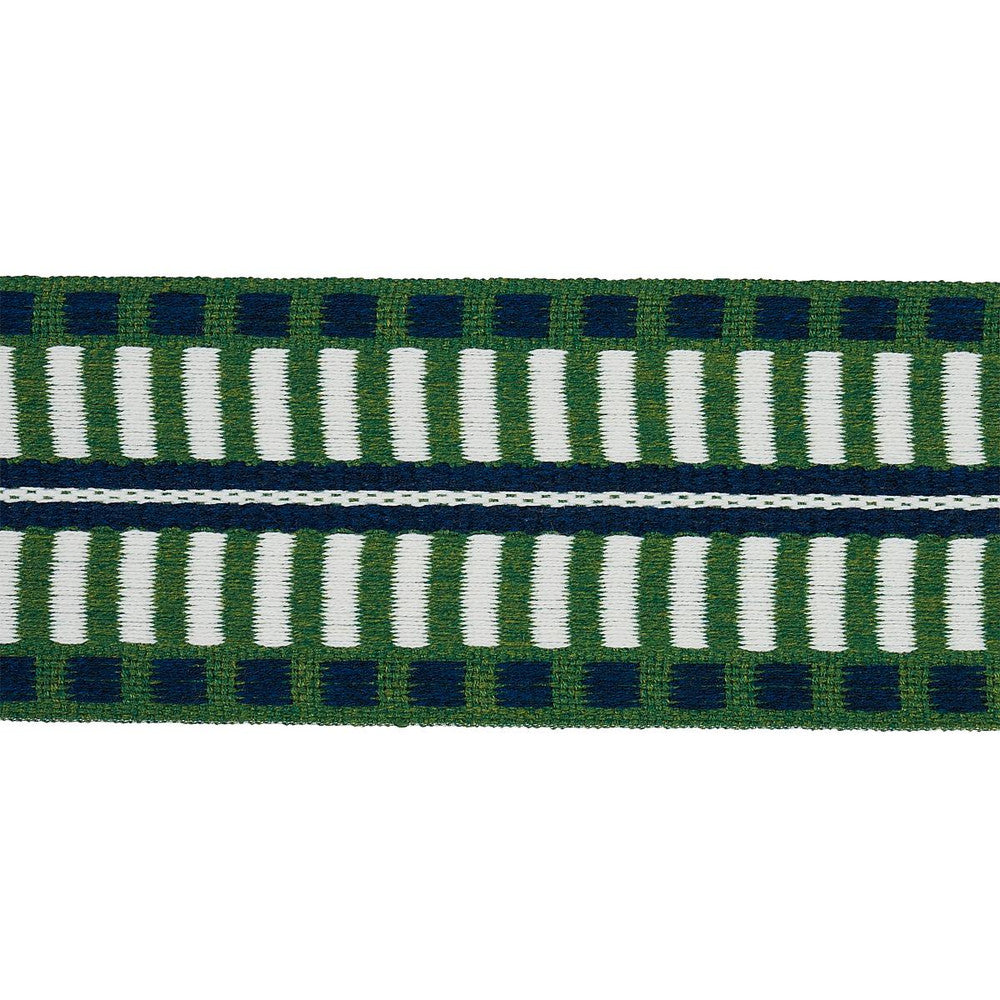 Jacobsen Tape Indoor/Outdoor Emerald 73632 by Schumacher Designer Trim Indoor/Outdoor Recolors - Swanky Fabrics -