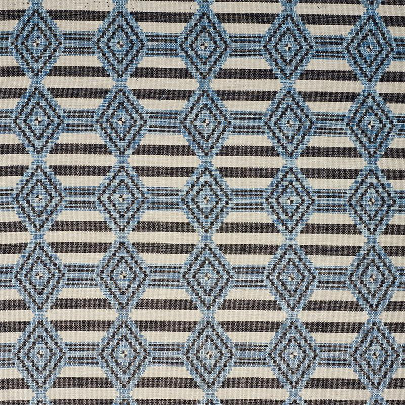 Manta Performance Blue 77442 by Schumacher Designer Fabric Open Sky 9.5" - Swanky Fabrics -