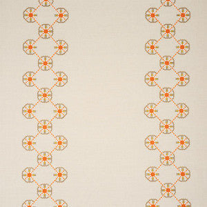 Schumacher Fabric Chamizal Embroidery Orange & Pink 77602