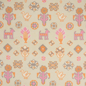 Schumacher Fabric Chuska Warp Print Pink & Orange 78142