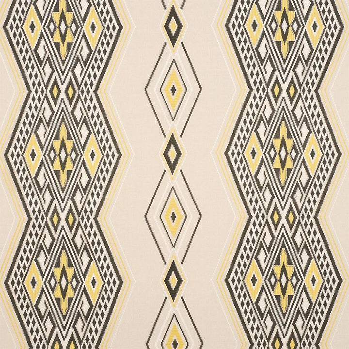 Bayeta Embroidery Yellow & Neutral 78152 by Schumacher Designer Fabric True West 26.25" - Swanky Fabrics -