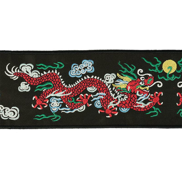 Lili Dragon Tape Black 78170 by Schumacher Designer Trim Fire Breather 12.75" - Swanky Fabrics -