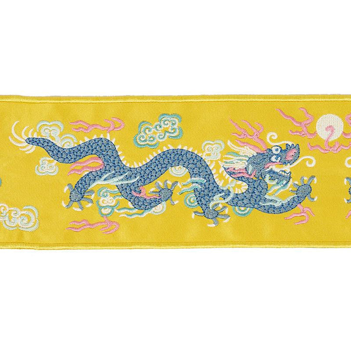 Lili Dragon Tape Yellow 78172 by Schumacher Designer Trim Fire Breather 12.75" - Swanky Fabrics -