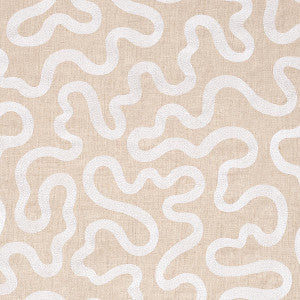 Schumacher Fabric Riley Embroidery Ivory On Natural 80792