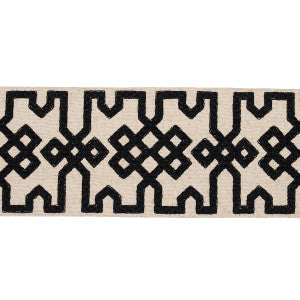 Schumacher Trim Knotted Trellis Tape Black On Unbleached 80880
