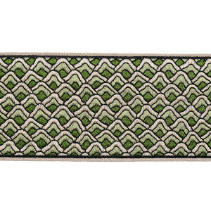 Schumacher Trim Sunrise Embroidery Tape Emerald 80892