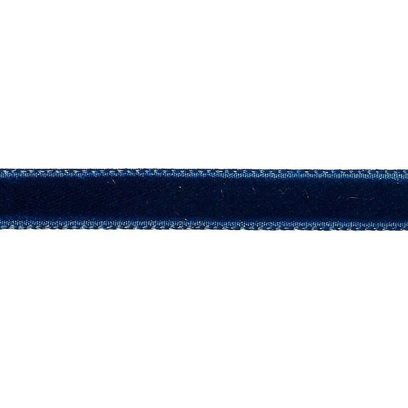 Velvet Tape Narrow Saphire 80924 by Schumacher Designer Trim Perfect Basics: Velvet Tapes - Swanky Fabrics -