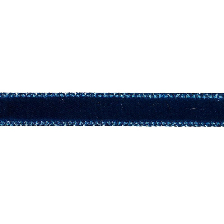 Velvet Tape Narrow Saphire 80924 by Schumacher Designer Trim Perfect Basics: Velvet Tapes - Swanky Fabrics -