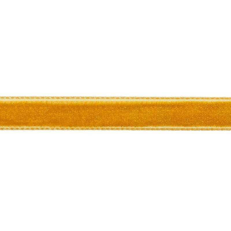 Velvet Tape Narrow Gold 80926 by Schumacher Designer Trim Perfect Basics: Velvet Tapes - Swanky Fabrics -