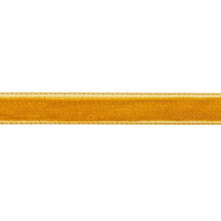 Velvet Tape Narrow Gold 80926 by Schumacher Designer Trim Perfect Basics: Velvet Tapes - Swanky Fabrics -