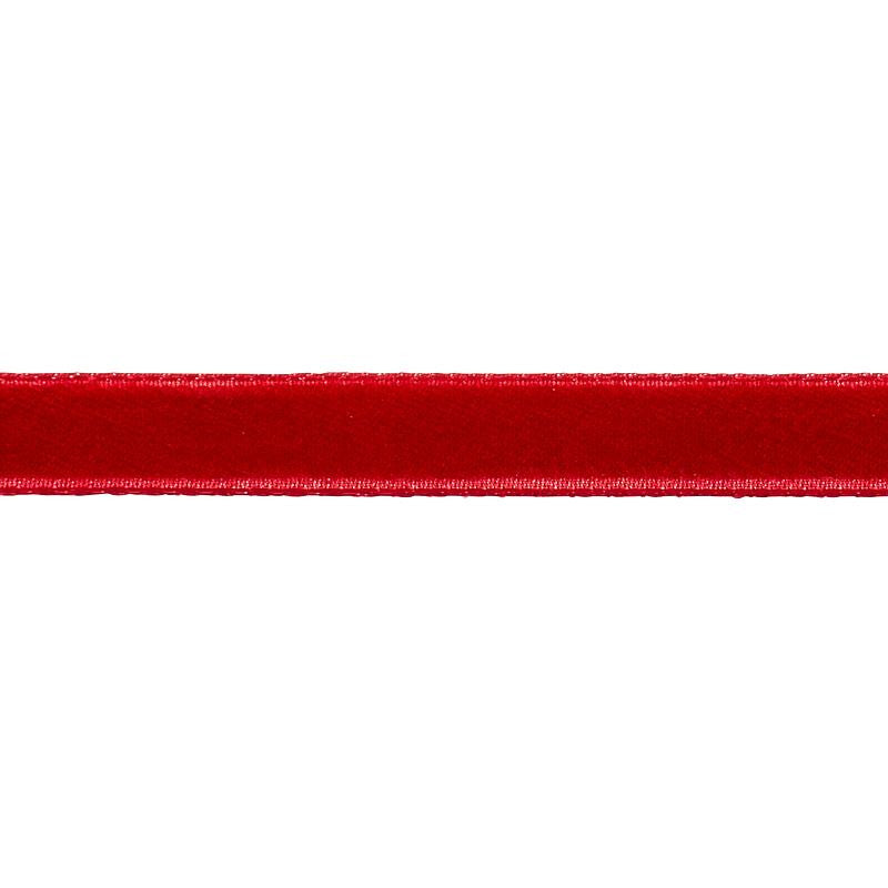 Velvet Tape Narrow Crimson 80927 by Schumacher Designer Trim Perfect Basics: Velvet Tapes - Swanky Fabrics -