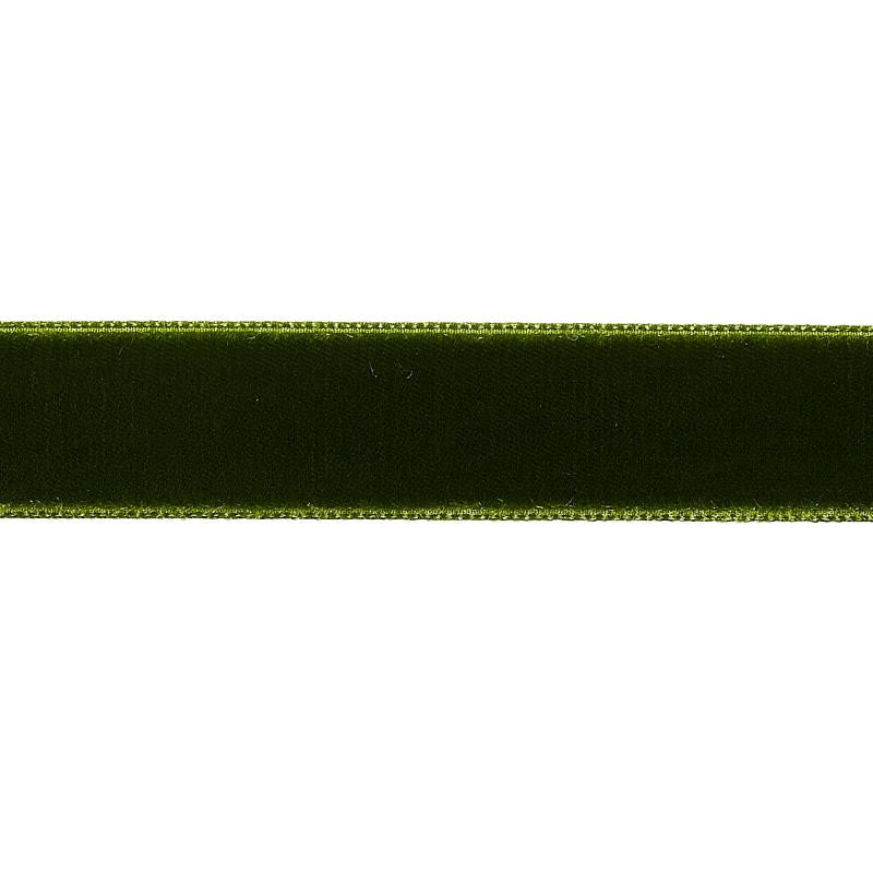 Velvet Tape Medium Moss 80945 by Schumacher Designer Trim Perfect Basics: Velvet Tapes - Swanky Fabrics -