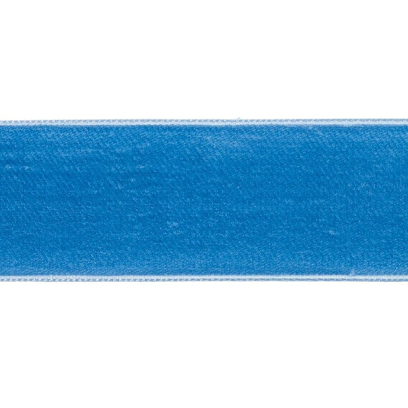 Velvet Tape Wide Cadet 80963 by Schumacher Designer Trim Perfect Basics: Velvet Tapes - Swanky Fabrics -