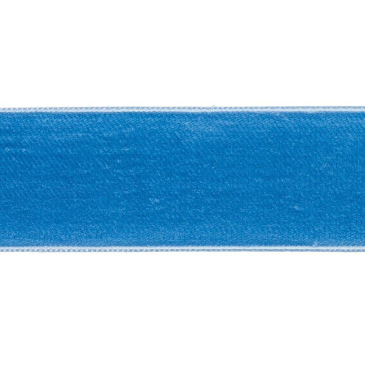 Velvet Tape Wide Cadet 80963 by Schumacher Designer Trim Perfect Basics: Velvet Tapes - Swanky Fabrics -