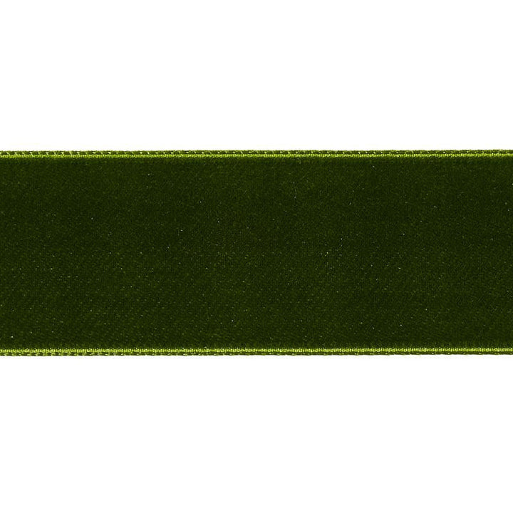 Velvet Tape Wide Moss 80965 by Schumacher Designer Trim Perfect Basics: Velvet Tapes - Swanky Fabrics -