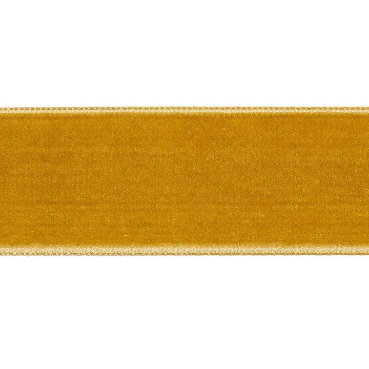 Velvet Tape Wide Gold 80966 by Schumacher Designer Trim Perfect Basics: Velvet Tapes - Swanky Fabrics -