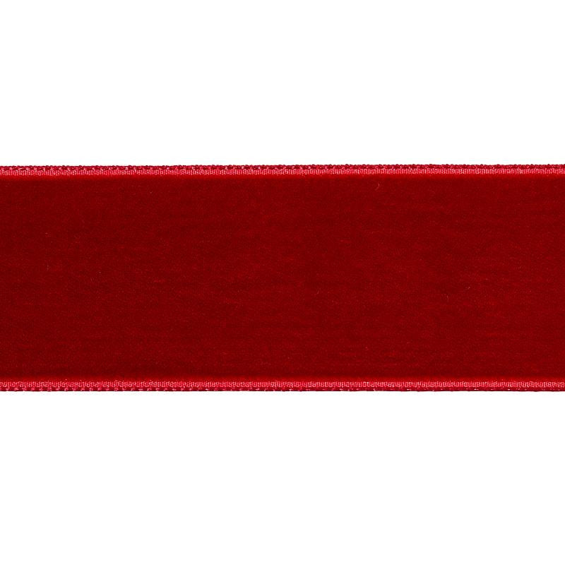 Velvet Tape Wide Crimson 80967 by Schumacher Designer Trim Perfect Basics: Velvet Tapes - Swanky Fabrics -