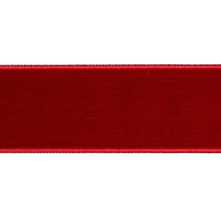 Velvet Tape Wide Crimson 80967 by Schumacher Designer Trim Perfect Basics: Velvet Tapes - Swanky Fabrics -