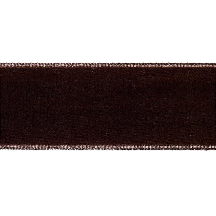 Velvet Tape Wide Truffle 80969 by Schumacher Designer Trim Perfect Basics: Velvet Tapes - Swanky Fabrics -