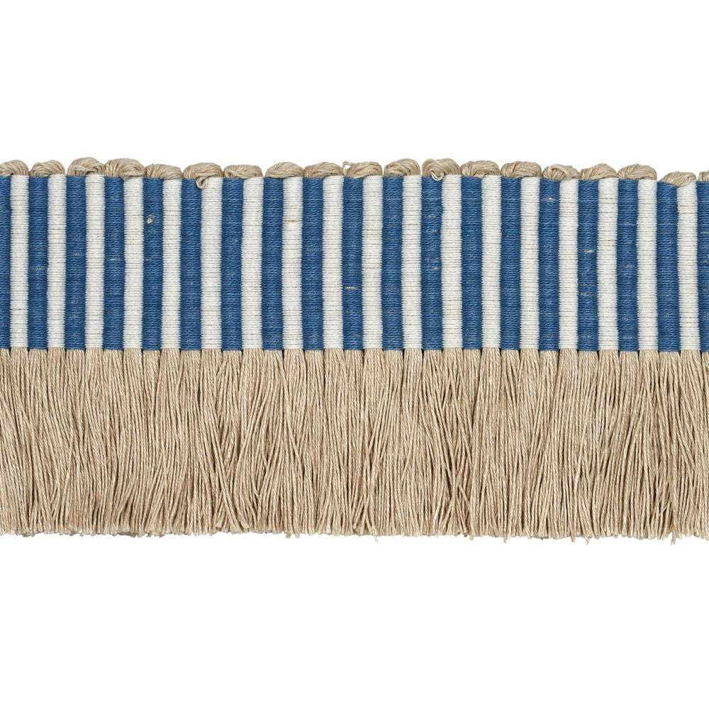 Graphic Fringe Blue 81211 by Schumacher Designer Trim Embroidered And Embellished Trims - Swanky Fabrics -