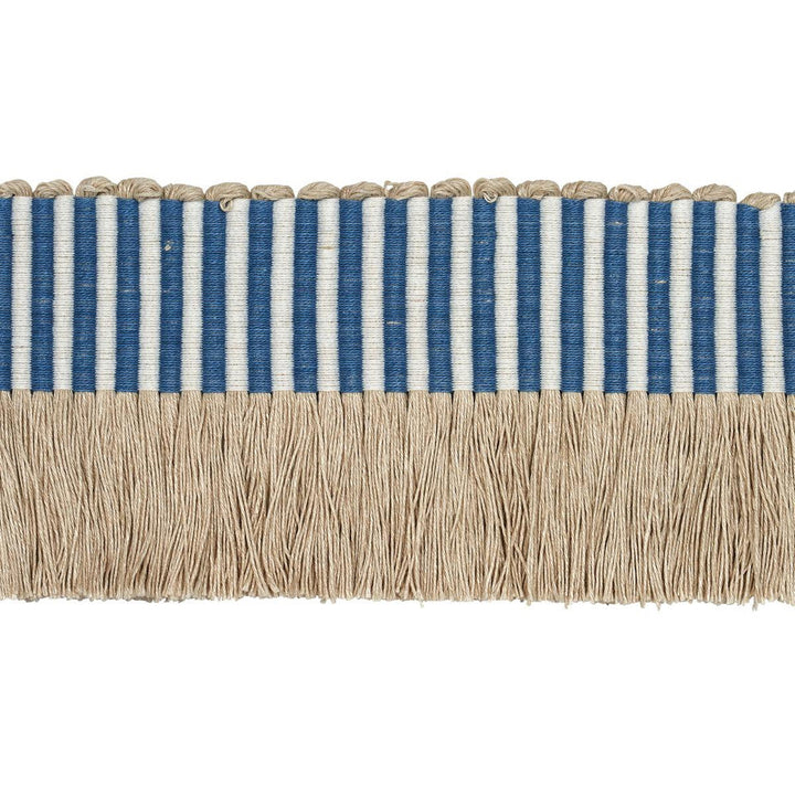 Graphic Fringe Blue 81211 by Schumacher Designer Trim Embroidered And Embellished Trims - Swanky Fabrics -
