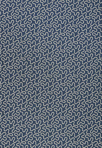 Schumacher Fabric Meander Embroidery Indigo 67600