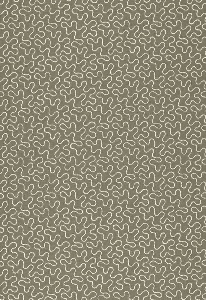 Meander Embroidery Peat 67602 by Schumacher Designer Fabric Au-Naturel 67% Linen, 30% Viscose, 3% Spun Martindale 8,000 Horizontal: 6.5 and Vertical: 4.25 51.75 - Swanky Fabrics -