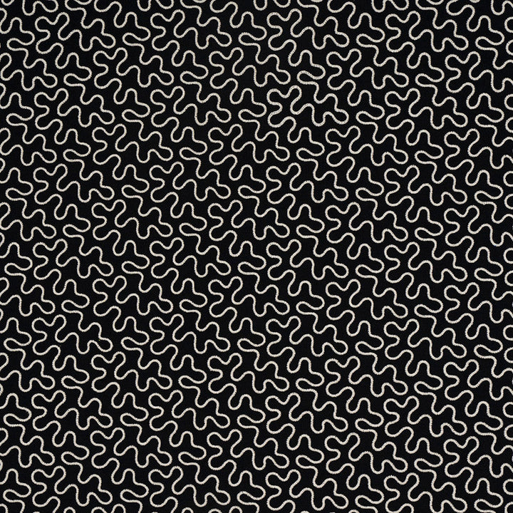 Meander Embroidery Black 67605 by Schumacher Designer Fabric HAPPY TOGETHER II LINEN 67% VISCOSE RAYON 30% INDIA </p><p>Repeat: Horizontal: 6 1/2" (17CM) and Vertical: 4 1/4" (11CM) 51.75 - Swanky Fabrics -