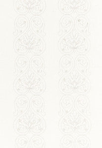 Schumacher Fabric Medici Embroidery Blanc 67640