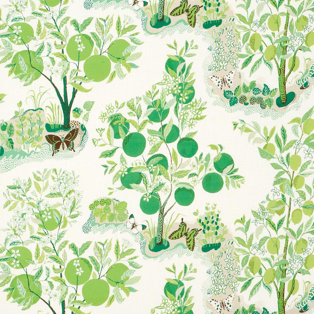 Citrus Garden Indoor/Outdoor Leaf 177332 by Schumacher Designer Fabric Indoor/Outdoor 52.5" - Swanky Fabrics -