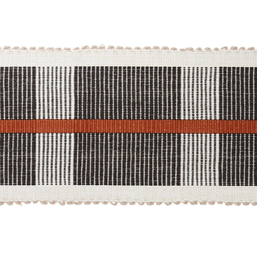 Calcada Tape Wide Rust 78974 by Schumacher Designer Trim Stephanie Seal Brown - Swanky Fabrics -