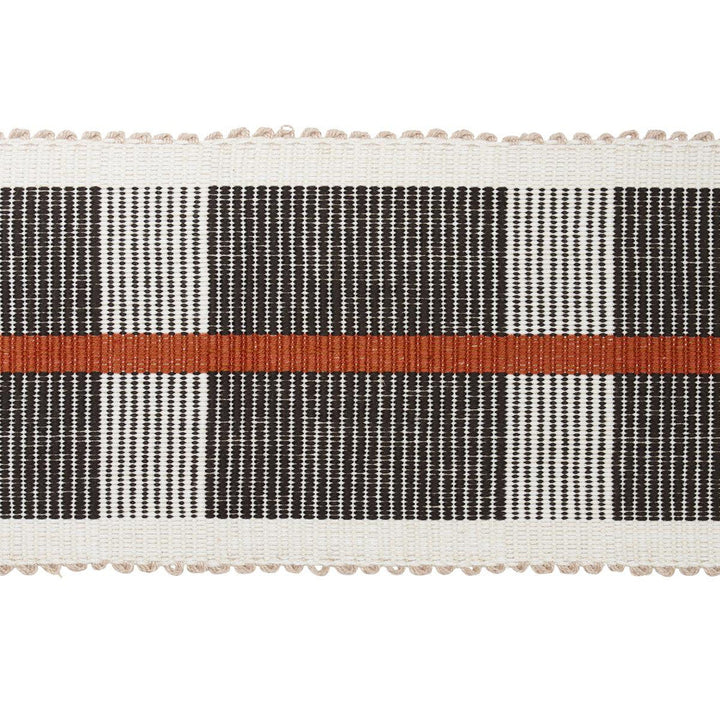 Calcada Tape Wide Rust 78974 by Schumacher Designer Trim Stephanie Seal Brown - Swanky Fabrics -