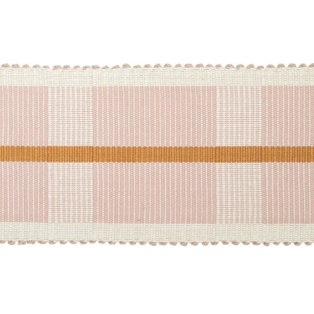 Calcada Tape Wide Rose Quartz 78976 by Schumacher Designer Trim Stephanie Seal Brown - Swanky Fabrics -