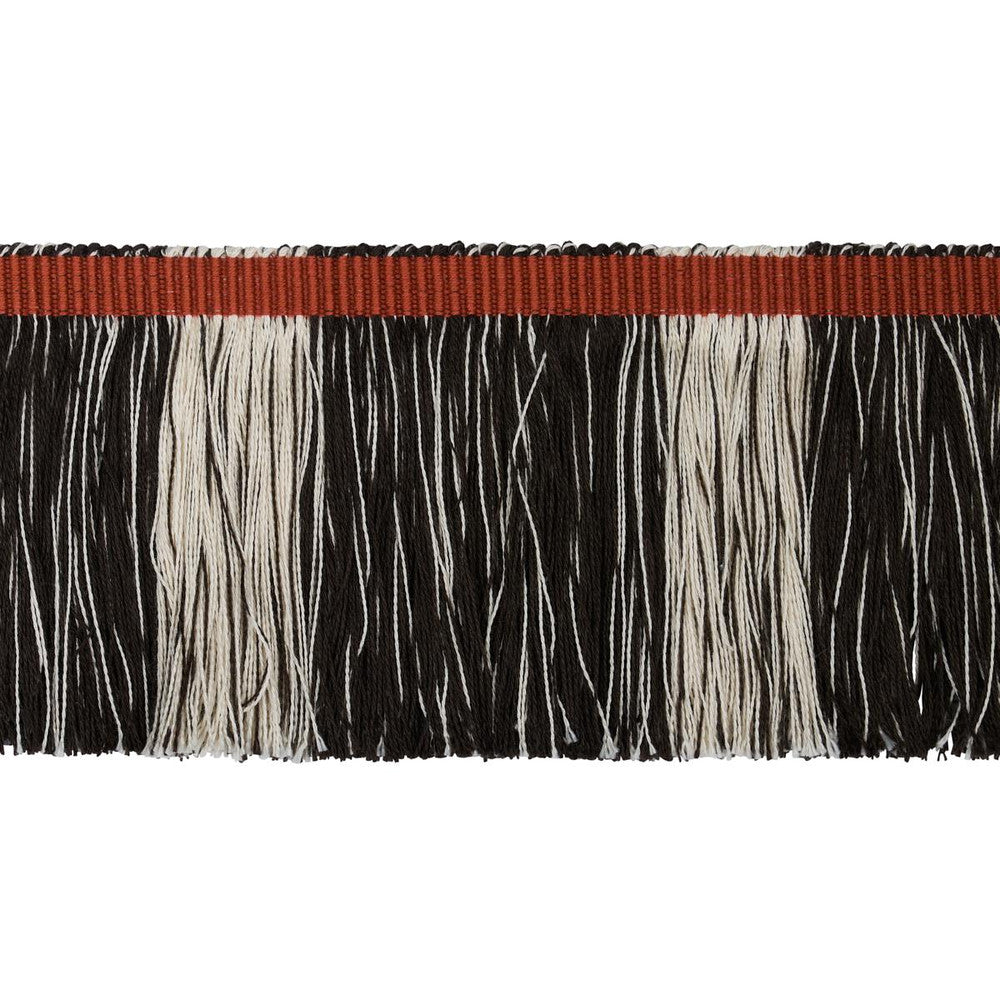Calcada Fringe Rust 78984 by Schumacher Designer Trim Stephanie Seal Brown - Swanky Fabrics -