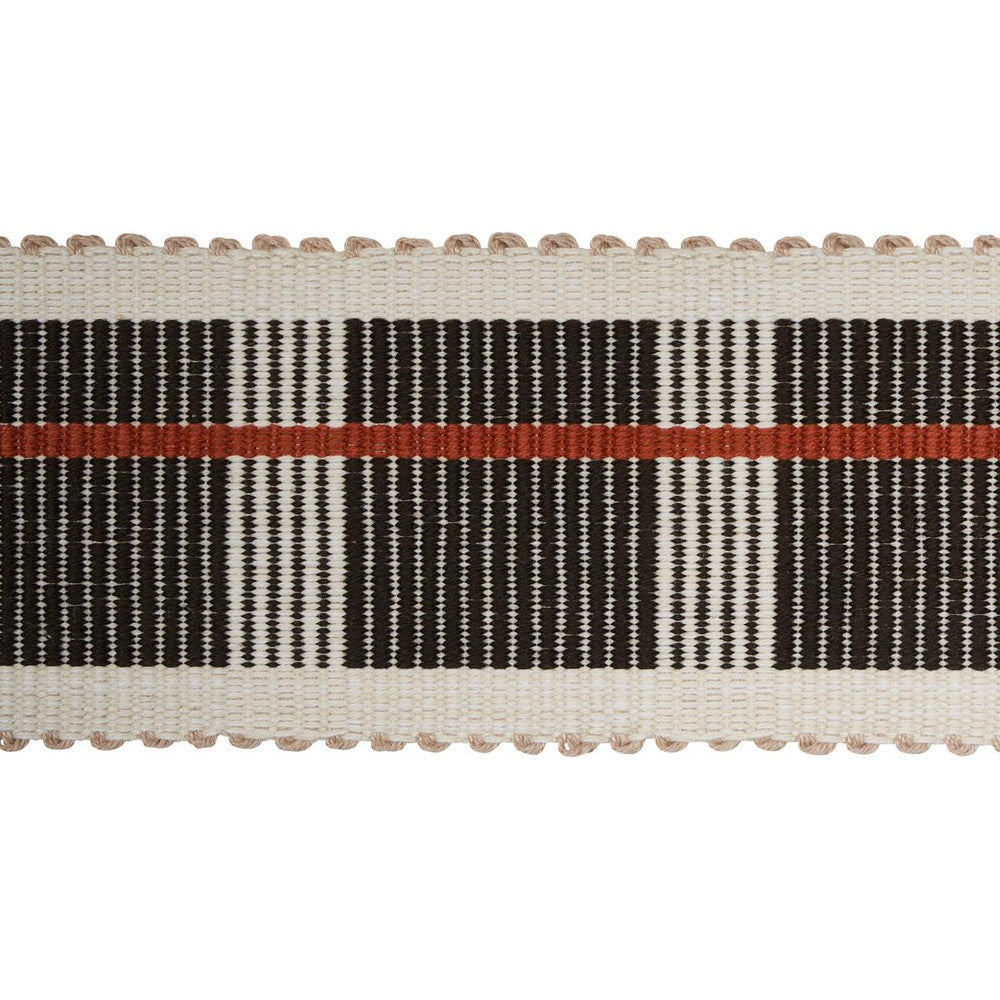 Calcada Tape Medium Rust 79204 by Schumacher Designer Trim Stephanie Seal Brown - Swanky Fabrics -
