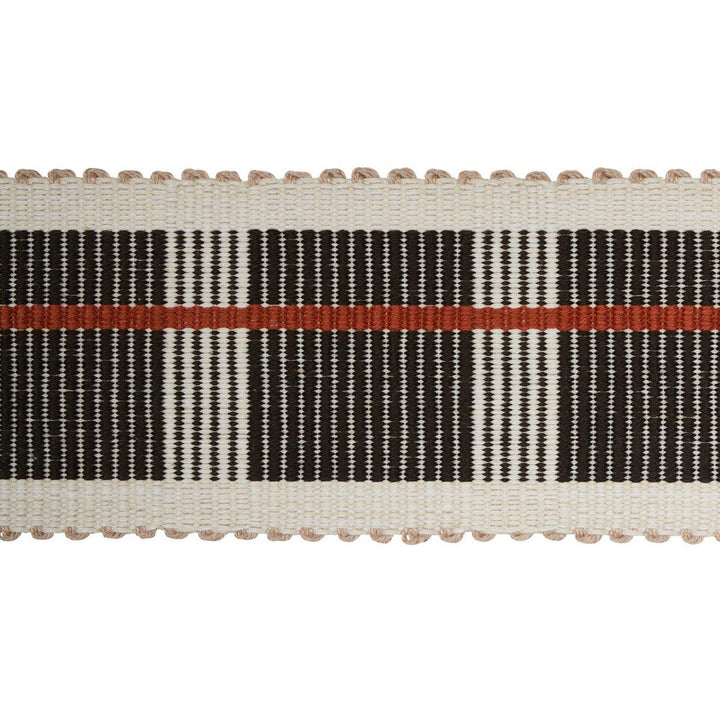 Calcada Tape Medium Rust 79204 by Schumacher Designer Trim Stephanie Seal Brown - Swanky Fabrics -