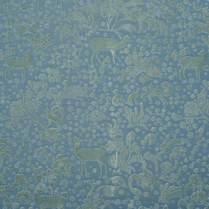 Arbor Forest Slate Blue 81310 by Schumacher Designer Fabric Velvet & Velvet Trims 26.75" - Swanky Fabrics -
