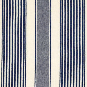Schumacher Fabric Summerville Linen Stripe Navy 66095