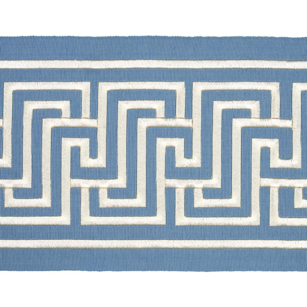 Labyrinth Tape Sky 66148 by Schumacher Designer Trim Embroidered And Embellished Trims 2.5" - Swanky Fabrics -