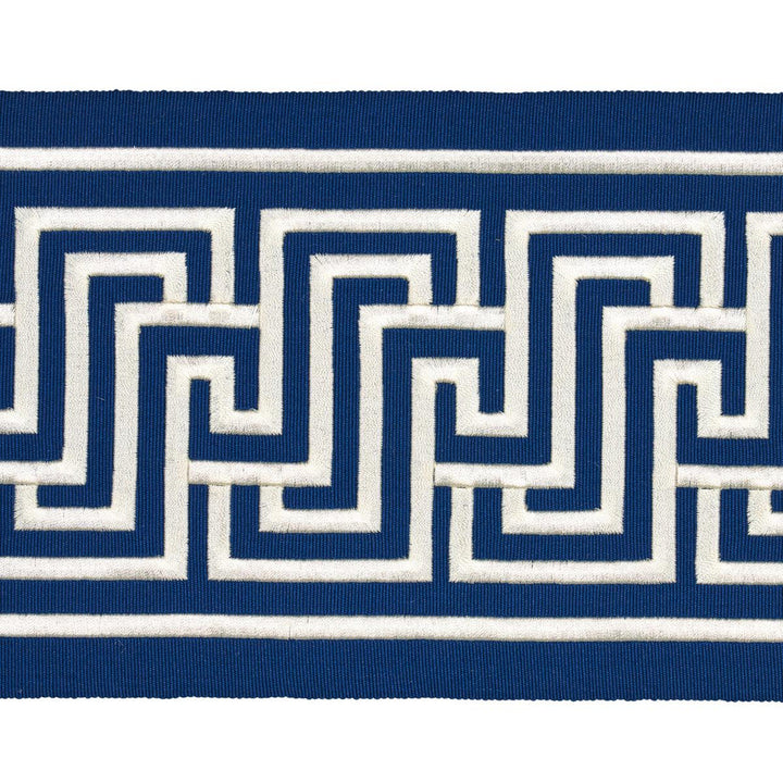 Labyrinth Tape Navy 66149 by Schumacher Designer Trim Embroidered And Embellished Trims 2.5" - Swanky Fabrics -