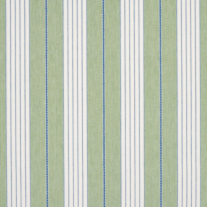 Audrey Stripe Green 71376 by Schumacher Designer Fabric Stripes Revisits 4.75" - Swanky Fabrics -