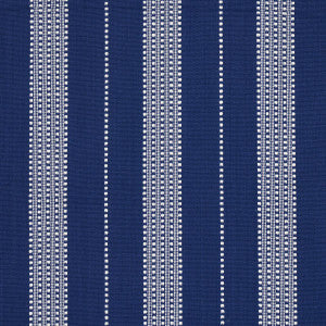 Schumacher Fabric Lubeck Stripe Ivory On Blue 79097