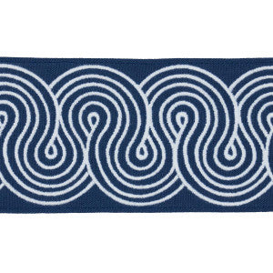 Schumacher Trim Giraldi Embroidered White On Navy 81253
