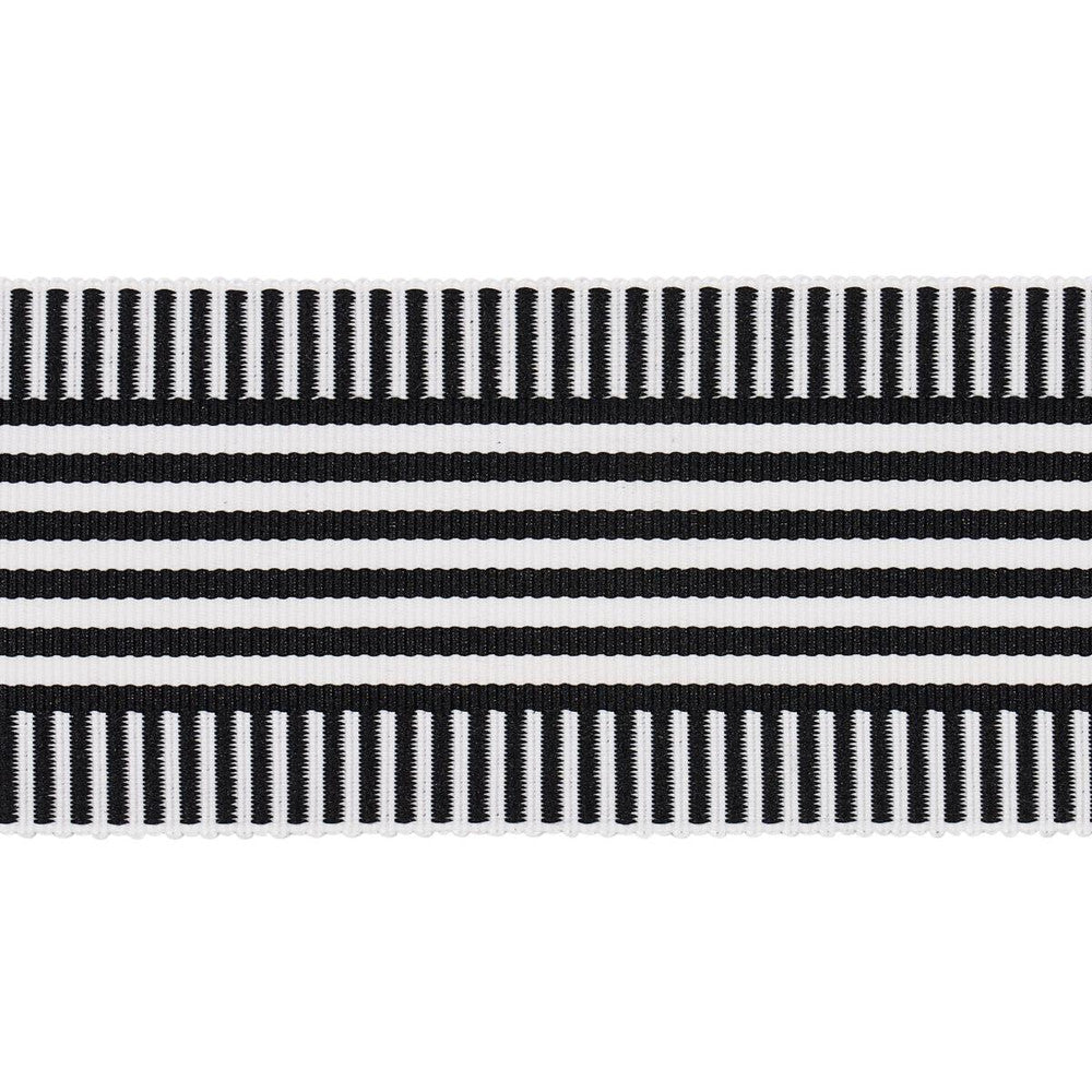 Keket Stripe Tape Black 81692 by Schumacher Designer Trim Victor Glemaud - Swanky Fabrics -