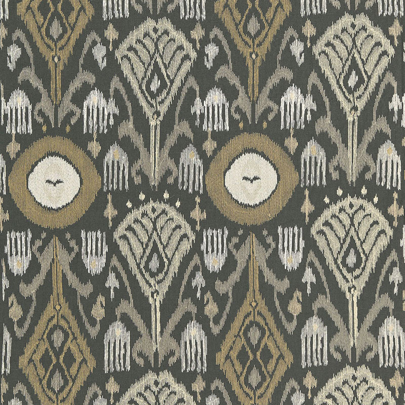 Turkestan Embroidery Charcoal 67871 by Schumacher Designer Fabric AU NATUREL 2 LINEN 77% POLYESTER 23% INDIA MARTINDALE 16,000 </p><p>Repeat: Horizontal: 12 3/4" (32CM) and Vertical: 22 5/8" (57CM) 51.5 - Swanky Fabrics -