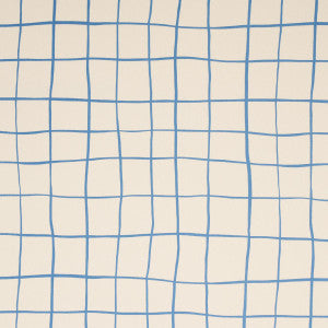 Schumacher Fabric Painterly Windowpane Blue 180292