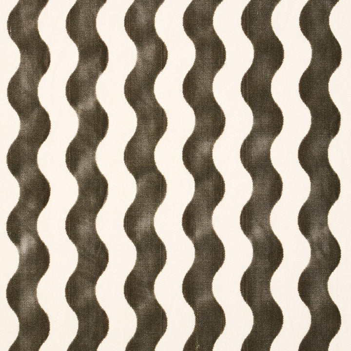 The Wave Velvet Grey 69425 by Schumacher Designer Fabric Miles Redd 3.5" - Swanky Fabrics -